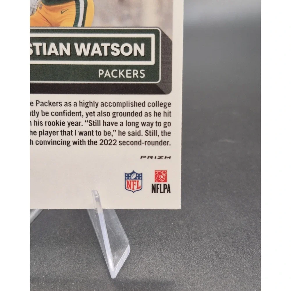 2022 Panini Donruss Christian Watson #P-319 Preview Red & Green Rated Rookie